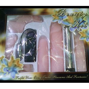 Multi Type Dildo Dong Vibrator with Anal plug Butt Plug Combo Pack LESK01
