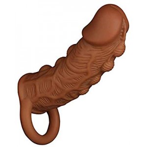Choco Brown Male Reusable Penis Sleeve Condom for Men PES22 in Low Price